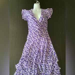 Michael Kors Floral Wrap Dress - Size XS - Purple